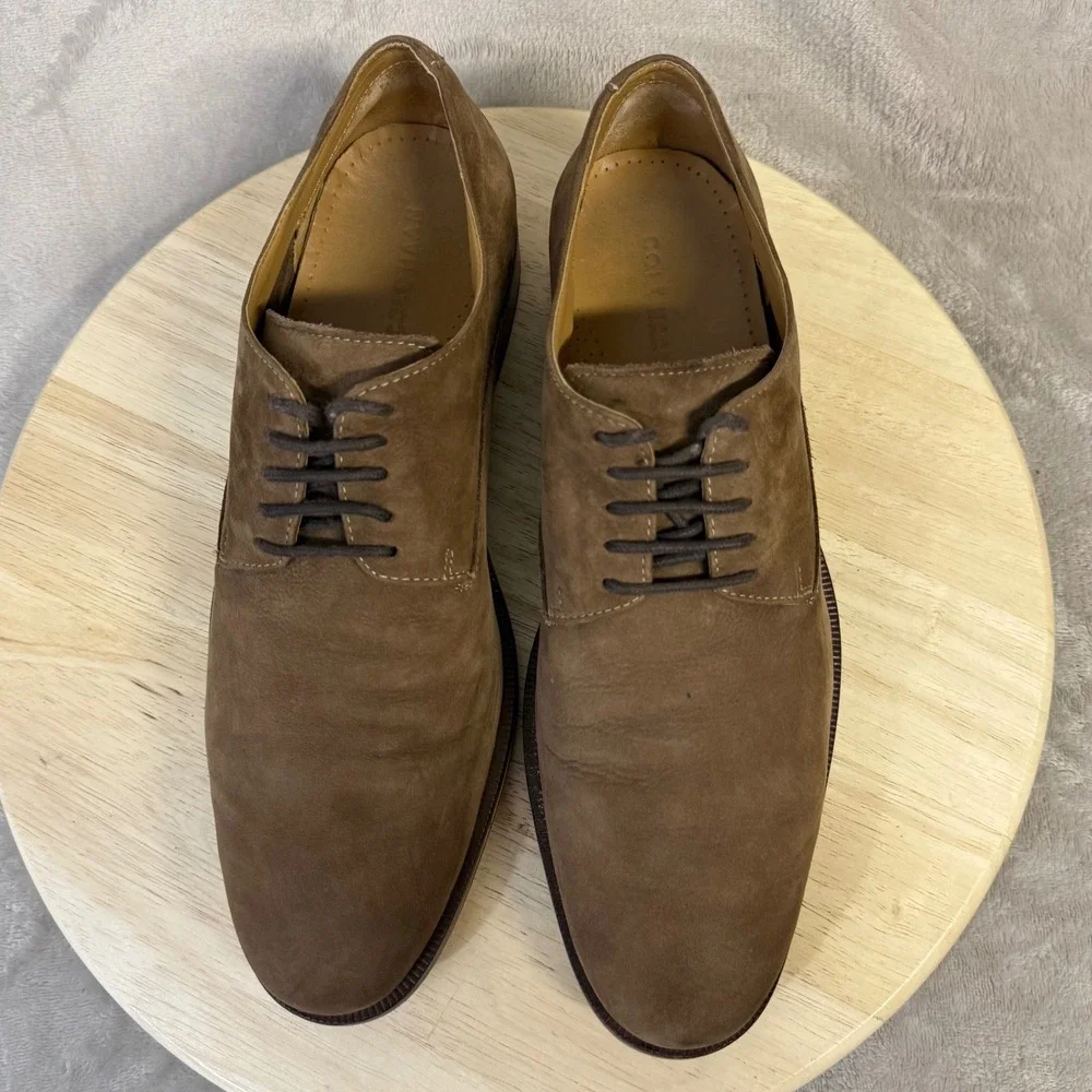 Cole Haan Harrison Grand Derby Brown Suede Dress Shoes Mens 10.5 M C12421